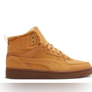 NEW Men PUMA Rebound Joy Fur Corduroy Taffy Gum high top sneaker Sz 8.5